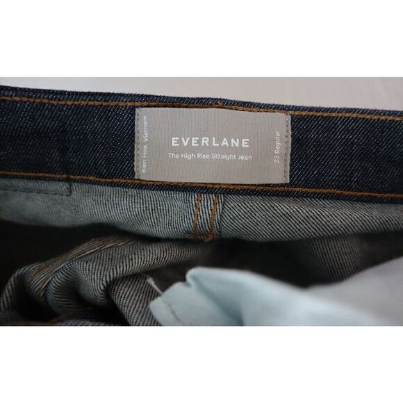 Everlane WW-ILS-4450 Women's Sz 23 Deep Blue The High Rise Straight Jeans - Picture 5 of 8